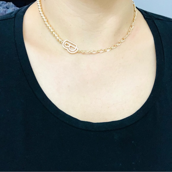 B initial necklace & earrings set - Picture 7 of 8